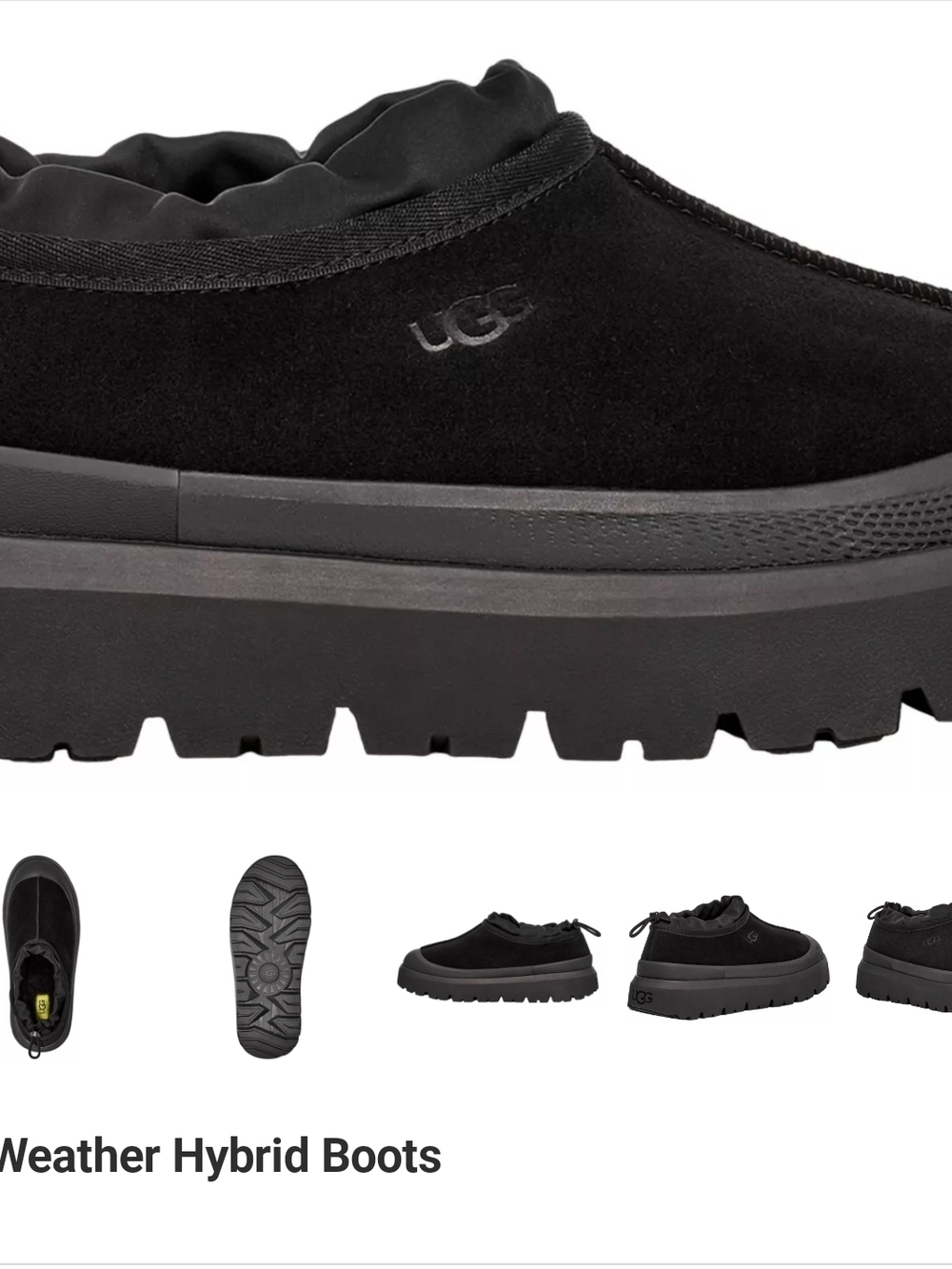UGG Men’s Black Weather Hybrid Slip-On Boots